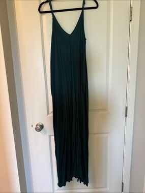 Lovestitch Deep Green V-Neck Maxi Slip Dress